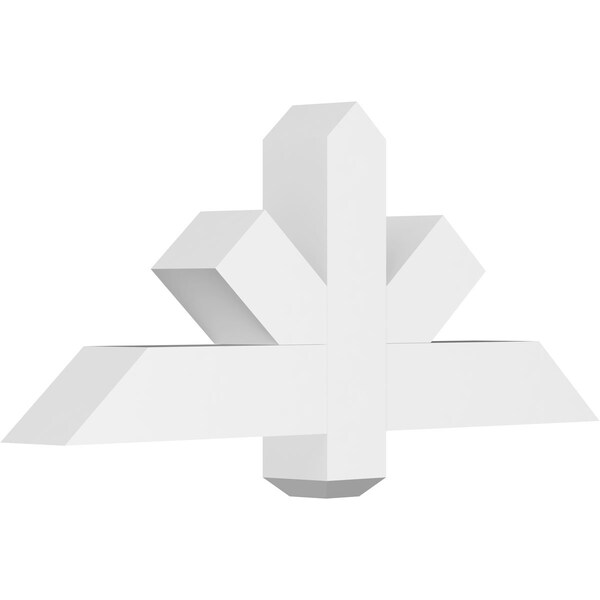 Ekena Millwork Kennewick Architectural Grade PVC Gable Bracket, 36"W x 15"H x 4"D x 4"F, 10/12 Pitch GBP036X15X0404KEN00 - main